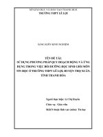 (SKKN 2022) sử dụng phương pháp quy hoạch động và ứng dụng trong việc bồi dưỡng học sinh giỏi môn tin học ở trường THPT lê lợi, huyện thọ xuân, tỉnh thanh hóa 