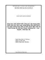 (SKKN 2022) giúp học sinh phát triển năng lực vận dụng kiến thức hoá học vào cuộc sống bằng việc giải thích các hiện tượng thực tiễn có liên quan đến một số chất trong các bài học thuộc chương oxi – lưu huỳnh 