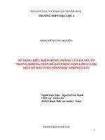 (SKKN 2022) sử dụng điều kiện đồng phẳng của ba vectơ trong không gian để giúp học sinh lớp 11 giải một số bài toán hình học không gian 
