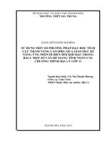 (SKKN 2022) sử dụng một số phương pháp dạy học tích cực nhằm nâng cao hiệu quả giáo dục kĩ năng ứng phó với biến đổi khí hậu trong bài 3 một số vấn đề mang tính toàn cầu 