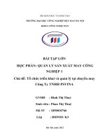 Bài tập lớp quản lý sản xuất may công nghiệp 1