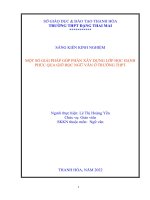 (SKKN 2022) một số giải pháp góp phần xây dựng lớp học hạnh phúc qua giờ học ngữ văn ở trường THPT 