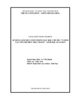 (SKKN 2022) áp dụng giáo dục stem trong dạy học chủ đề vi sinh vật với chế biến thực phẩm sinh học 10 ban cơ bản 