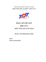 Tiểu luận sản phẩm du lịch môn tổng quan về du lịch 