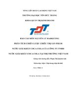 Phân tích chiến lược chiêu thị sản phẩm nước giải khát coca cola của công ty TNHH nước giải khát coca cola trên thị trường việt nam 