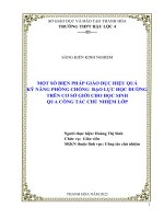 (SKKN 2022) Một số biện pháp giáo dục hiệu quả kĩ năng phòng chống bạo lực học đường trên cơ sở giới cho học sinh qua công tác chủ nhiệm lớp.