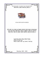 (SKKN 2022) một số biện pháp giúp học sinh học tập tốt bài thể dục phát triển chung lớp 10 trường trung học phổ thông hoằng hóa 4 