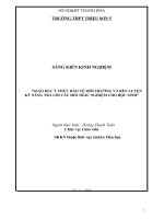 (SKKN 2022) giáo dục ý thức bảo vệ môi trường và rèn luyện kĩ năng trả lời câu hỏi trắc nghiệm cho HS 