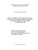 (SKKN 2022) nâng cao hiệu quả dạy học bài việt bắc phần tác giả tố hữu qua phương pháp nêu vấn đề và kết hợp hoạt động nhóm và phiếu học tập 