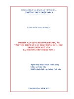 (SKKN 2022) đổi mới vận dụng phương pháp dự án vào việc thiết kế các hoạt động dạy học trong môn ngữ văn tại trường THPT triệu sơn 4 
