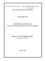 Định hướng giá trị thẩm mỹ cho sinh viên học viện báo chí và tuyên truyền 