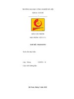 Báo cáo vật lý 1. Chủ đề tranzito