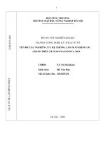 NGHIÊN CỨU HỆ THỐNG LÀM MÁT ĐỘNG CƠ  1TRFE TRÊN XE TOYOTA INNOVA 2019