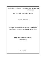 Nâng cao hiệu quả sử dụng vốn kinh doanh tại công ty cổ phần tư vấn xây dựng điện i 