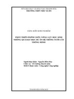 (SKKN 2022) phát triển phẩm chất, năng lực học sinh thông qua dạy học dự án hệ thống tưới cây thông minh 