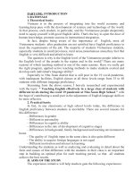 (SKKN 2022) teaching english effectively in a large class of students with different levels during the covid 19 pandemic at nhu xuan high school 