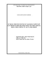 (SKKN 2022) sử dụng tiện ích NXTT26 tự tạo bằng ngôn ngữ lập trình python để nhập nhận xét học sinh tự động theo thông tư 26 của bộ GDĐT 