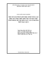 (SKKN 2022) một số giải pháp giúp học sinh nâng cao hiệu quả đọc hiểu đối văn bản trữ tình trong đề thi môn ngữ văn ở trường THPT hậu lộc i 