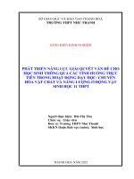 (SKKN 2022) phát triển năng lực giải quyết vấn đề cho học sinh thông qua các tình huống thực tiễn trong hoạt động dạy học chuyển hóa vật và chất năng lượng ở động vật sinh học 11 THPT 