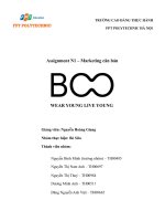 Assignment Marketing căn bản  Công Ty Cổ Phần Thương Mại BOO