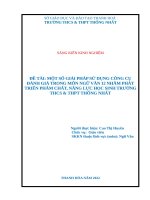 (SKKN 2022) một số giải pháp sử dụng công cụ đánh giá trong môn ngữ văn lớp 12 nhằm phát triển phẩm chất, năng lực học sinh trường THCSTHPT thống nhất 