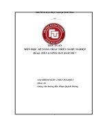 TIỂU LU n ậ môn h c n NGH NGHI p ọ kĩ NĂNG PHÁT TRIỂ ề ệ đề tài TIỀN LƯƠNG HAY ĐAM mê 