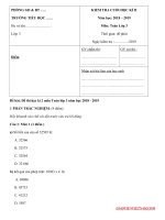 Đề thi toán lớp 3 học kỳ 2 năm 2018 có đáp án - Giáo viên Việt Nam