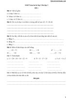 18 đề Toán ôn hè lớp 2 lên lớp 3 có đáp án (word) - Giáo viên Việt Nam