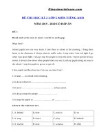 Đề thi tiếng Anh lớp 5 học kì 2 - Giáo viên Việt Nam