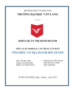 TIỂU LUẬN MODULE 3 sử DỤNG văn bản tìm HIẺU về dịa DANH hồ gươm 