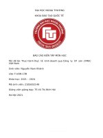 BÁO cáo KIẾN tập môn học tên đề tài thực hành thực tế kinh doanh qua công ty CP sơn JYMEC việt nam 