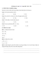 Đề thi học kì 1 lớp 3 môn Toán năm học 2020-2021 - Giáo viên Việt Nam