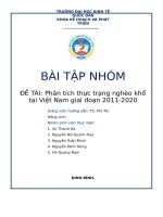 BÀI tập NHÓM đề tài phân tích thực trạng nghèo khổ tại việt nam giai đoạn 2011 2020 