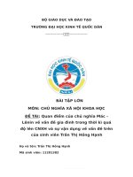 Quan điểm của chủ nghĩa mác   lênin về vấn đề gia đình trong thời kì quá độ lên CNXH và sự vận dụng về vấn đề trên của sinh viên trần thị hồng hạnh 