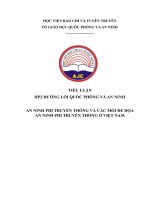 TIỂU LUẬN HP2 ĐƯỜNG lối QUỐC PHÒNG và AN NINH AN NINH PHI TRUYỀN THỐNG và các mối đe dọa AN NINH PHI TRUYỀN THỐNG ở VIỆT NAM 