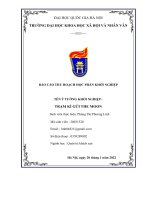 BÁO cáo THU HOẠCH học PHẦN KHỞI NGHIỆP tên ý TƯỞNG KHỞI NGHIỆP  TRẠM kí gửi THE MOON 