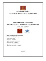 PORTFOLIO ANALYSIS OF DHG PHARMACEUTICAL JOINT STOCK COMPANY AND HOA SEN GROUP 