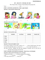 Đề thi tiếng Anh lớp 5 học kì 2 năm 2017 - Giáo viên Việt Nam
