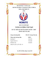 BÁO cáo môn học NĂNG LƯỢNG tái tạo đề tài THIẾT kế một hệ THỐNG MICRO – GRID TRONG một tòa NHÀ 