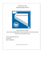 BÁO cáo bài tập cá NHÂN PHÂN TÍCH TÌNH HÌNH KINH tế VIỆT NAM TRONG VÒNG 5 năm gần đây (dựa vào các chỉ tiêu kinh tế cơ bản) 