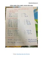 Tổng hợp công thức toán tiểu học - Giáo viên Việt Nam