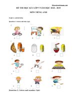 Đề thi Tiếng Anh lớp 5 cuối học kì 2 có file nghe - Giáo viên Việt Nam