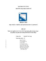 Khảo sát nghiên cứu về các yếu tố ảnh hưởng đến việc lựa chọn mỹ phẩm của phái nữ trường đh kinh tế đà nẵng 