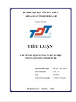 Tiểu luận định hướng nghề nghiệp trong kinh doanh quốc tế 