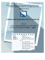 THNG kê KINH DOANH và KINH tế đ tài PHÂN TÍCH HÀNH VI MUA sắm TRỰC TUYẾN của SINH VIÊN ĐHKT – đhđn 