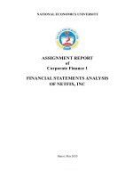 ASSIGNMENT REPORT of Corporate Finance 1 FINANCIAL STATEMENTS ANALYSIS OF NETFIX, INC