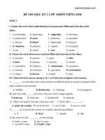 Đề thi tiếng anh lớp 10 học kì 2 có đáp án - Giáo viên Việt Nam