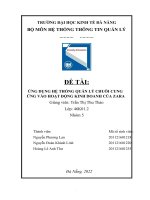ỨNG DỤNG hệ THỐNG QUẢN lý CHUỖI CUNG ỨNG vào HOẠT ĐỘNG KINH DOANH của ZARA 
