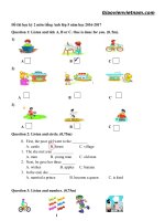 Đề thi tiếng anh lớp 5 cuối học kì 2 năm 2017 - Giáo viên Việt Nam