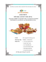 Chuyên đề NGHIÊN cứu HÀNH VI MUA và sử DỤNG sản PHẨM FASTFOOD của NGƯỜI dân tại THÀNH PHỐ đà NẴNG 